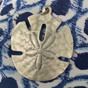 Pewter sand dollar pendant, vintage